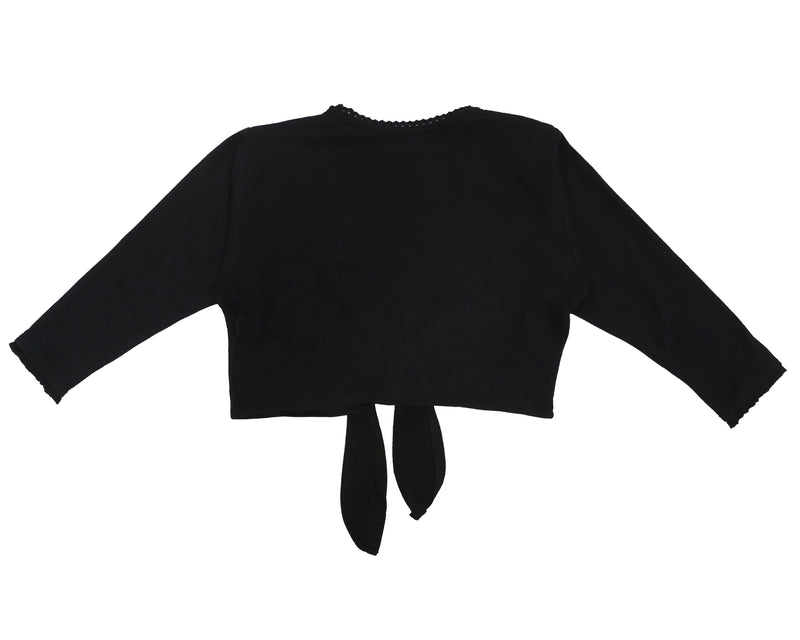 Black Ballet Shoe Wrap Top