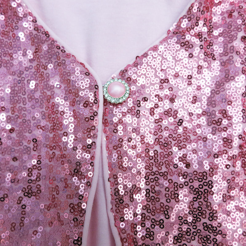 Pink Sequins Wrap Top