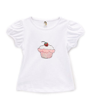 White Cupcake Short Sleeve Shirt