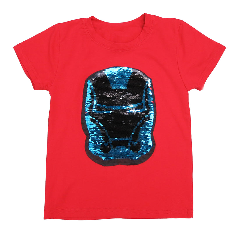 Red Flip Sequins Iron Man T-Shirt