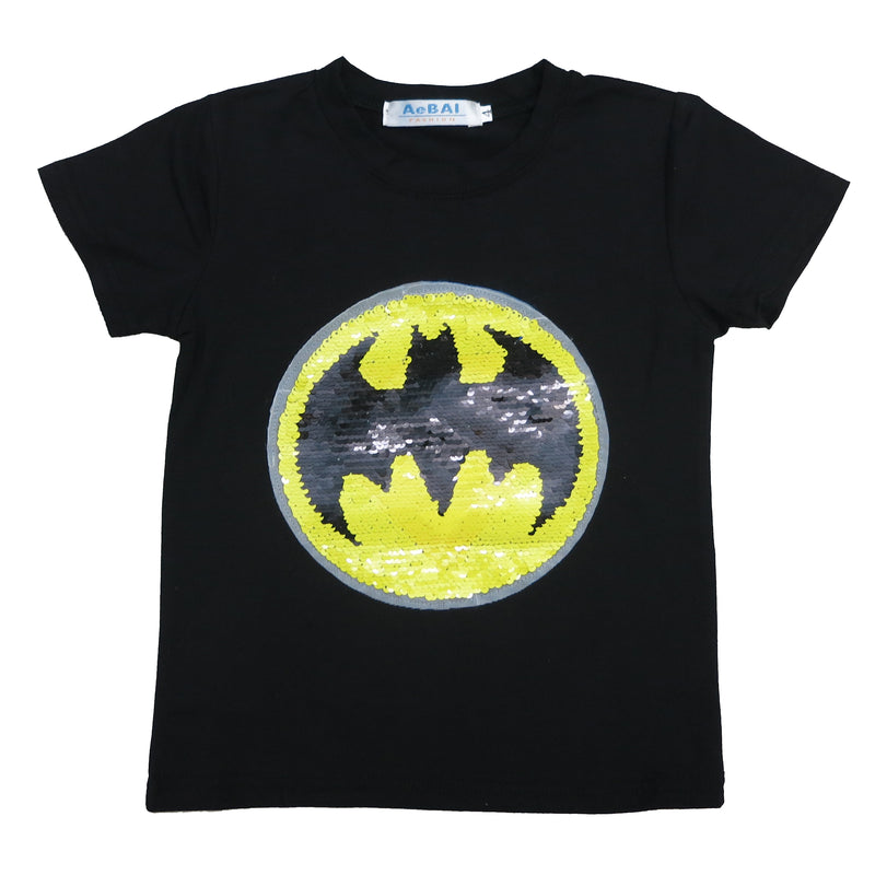 Black Flip Sequins Batman/Superman T-Shirt