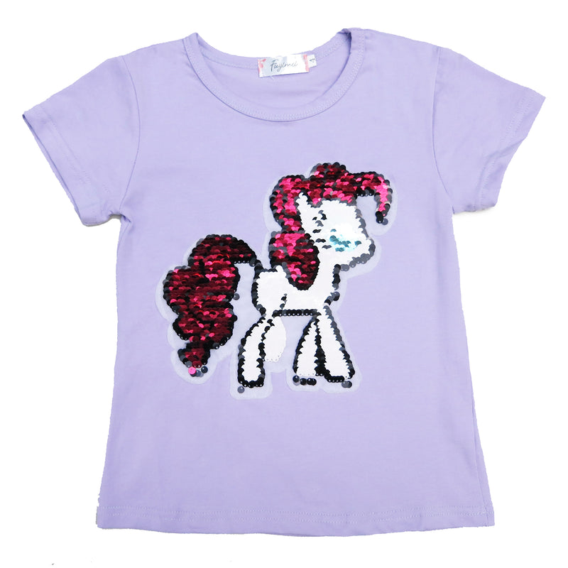 Lavender Flip Sequins Little Pony T-Shirt