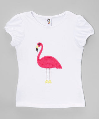 Flamingo White Short Sleeve Shirt
