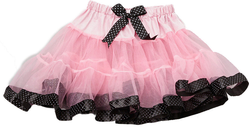 Pink Tutu With Black/White Dot Trim
