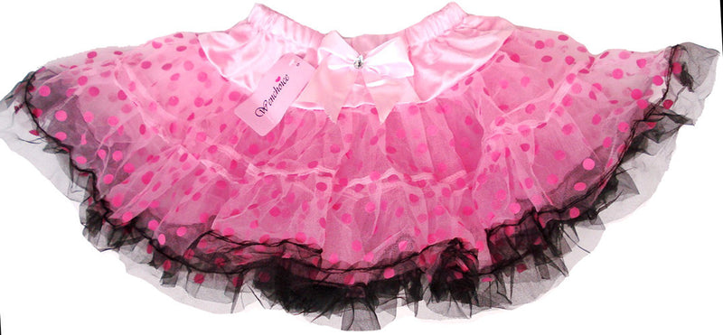 Pink/Pink Dot Tutu With Black Trim
