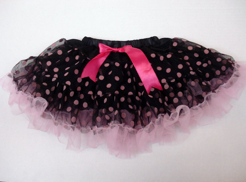 Black/Pink Dot Tutu With Pink Trim