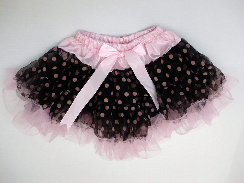 Black/Pink Dot Tutu With Pink Trim