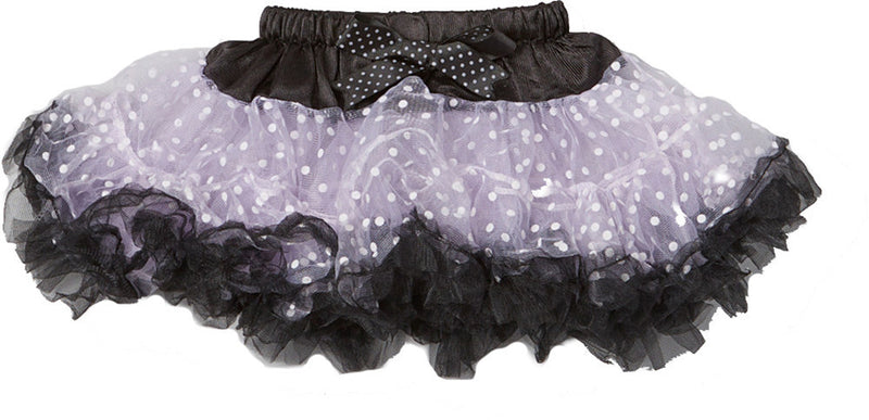 Purple/White Dot Tutu With Black Trim