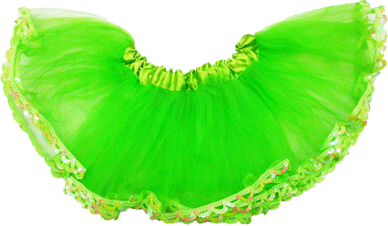 Solid Green Tutu With Sequin Trim