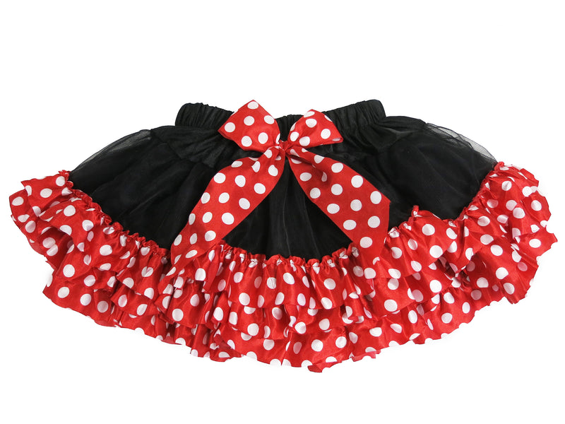 Black Tutu With Red-White Polka Dot Trim