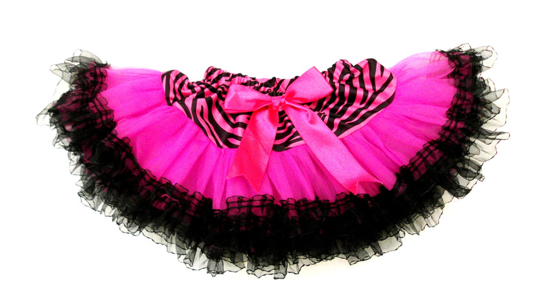 Hot Pink Zebra Tutu With Black Trim