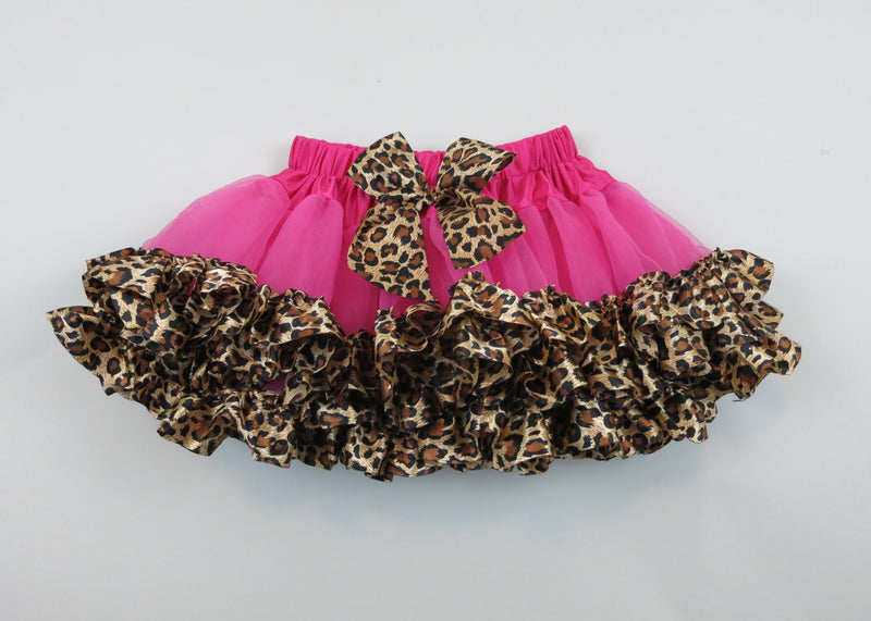 Hot Pink Tutu With Leopard Trim