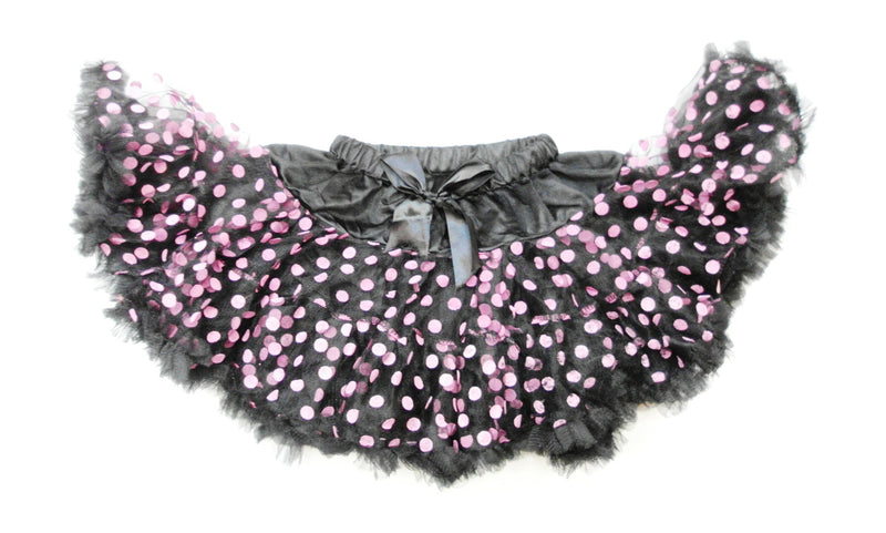 Black/Pink Dot Tutu With Black Trim