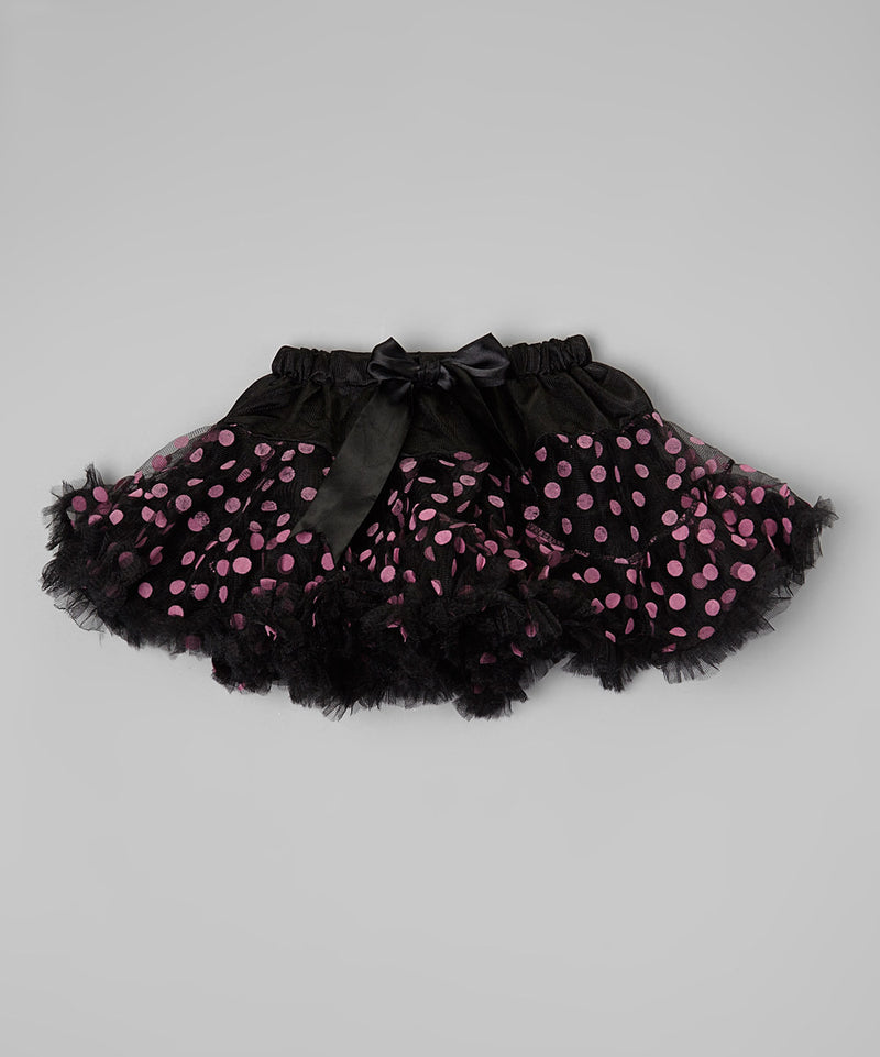 Black/Pink Dot Tutu With Black Trim