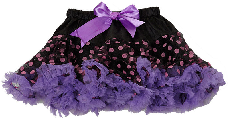 Black/Pink Dot Tutu With Purple Trim