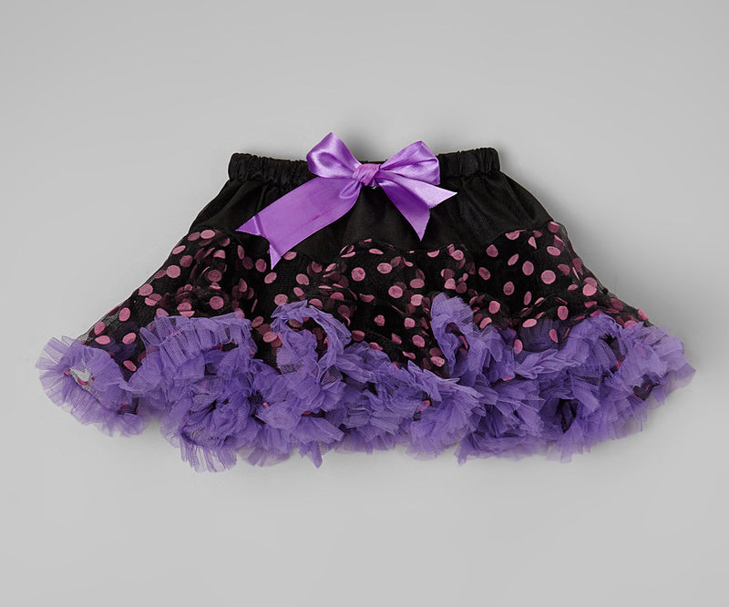 Black/Pink Dot Tutu With Purple Trim