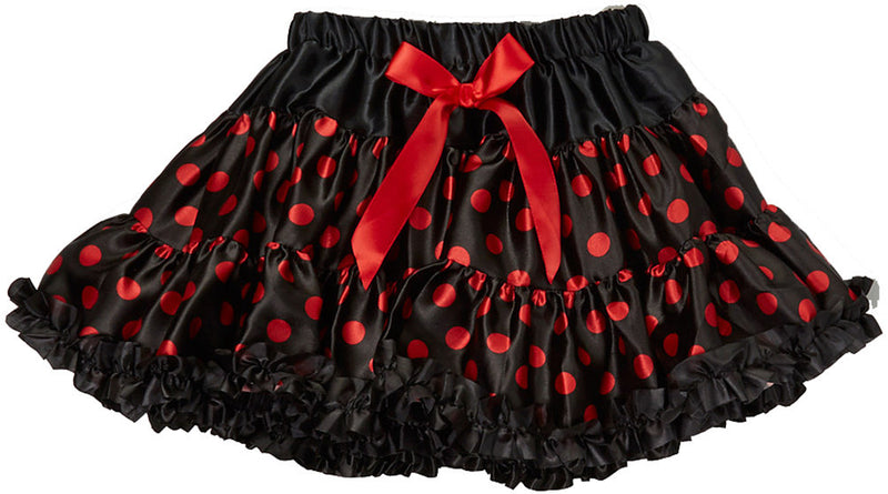 Red Polkadot Black Satin Tutu