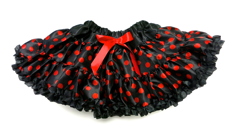 Red Polkadot Black Satin Tutu