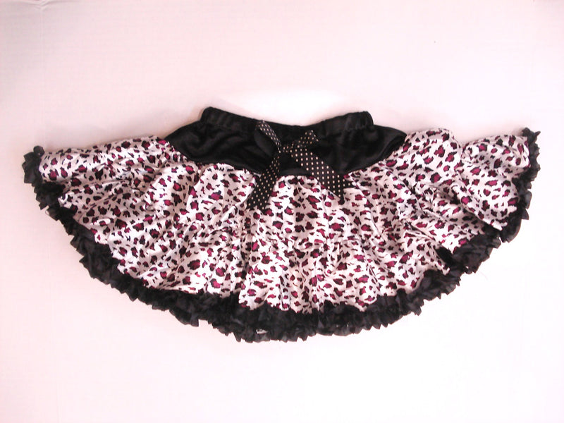 Purple Cheetah Satin Tutu With Black Trim