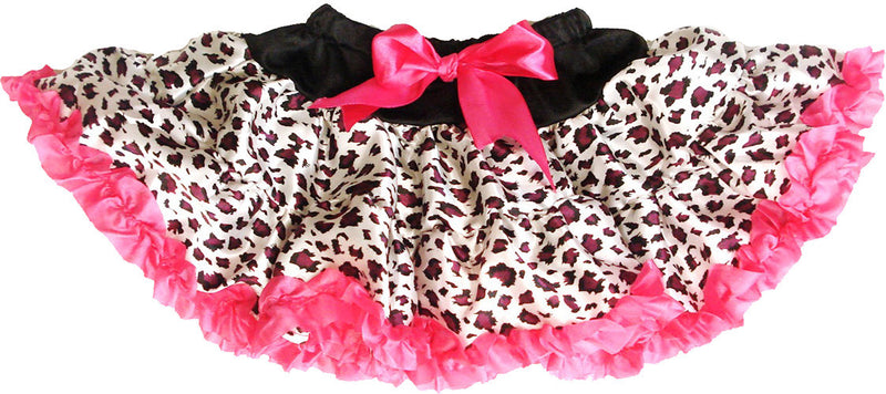 Purple Cheetah Satin Tutu With Hot Pink Trim