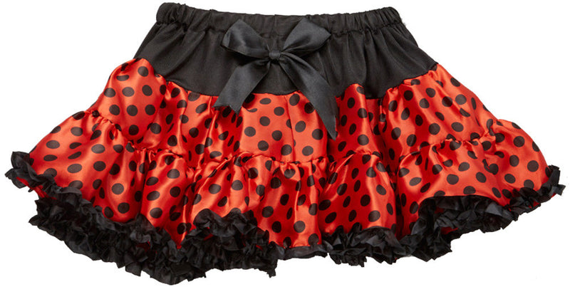 Ladybug Satin Tutu With Black Trim