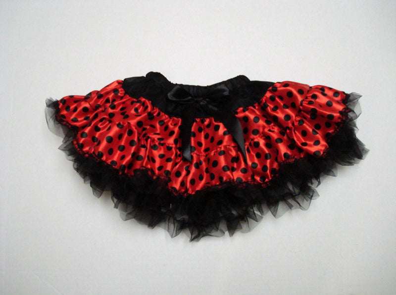 Ladybug Satin Tutu With Black Trim