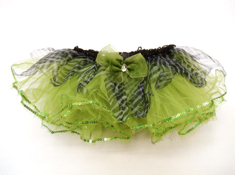 Green Baby Tutu With Zebra Trim