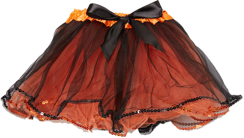 Orange & Black Tutu With Sequin Trim