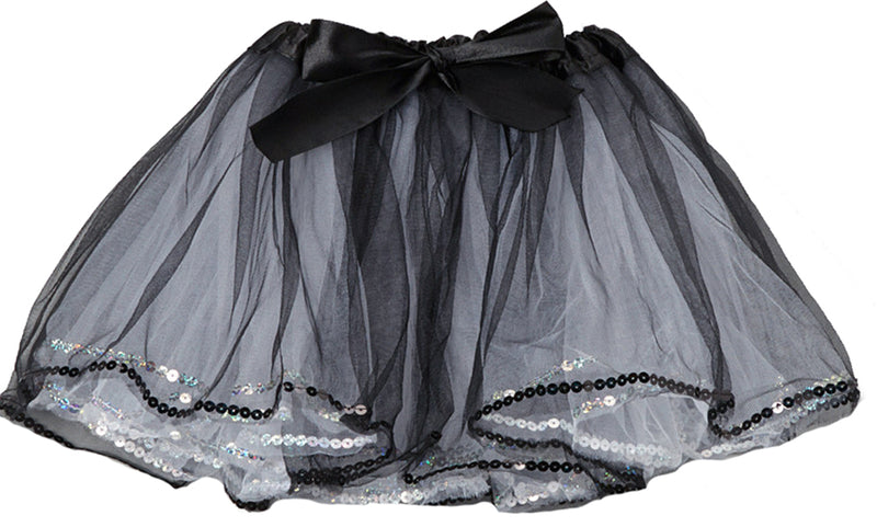 White & Black Tutu With Sequin Trim