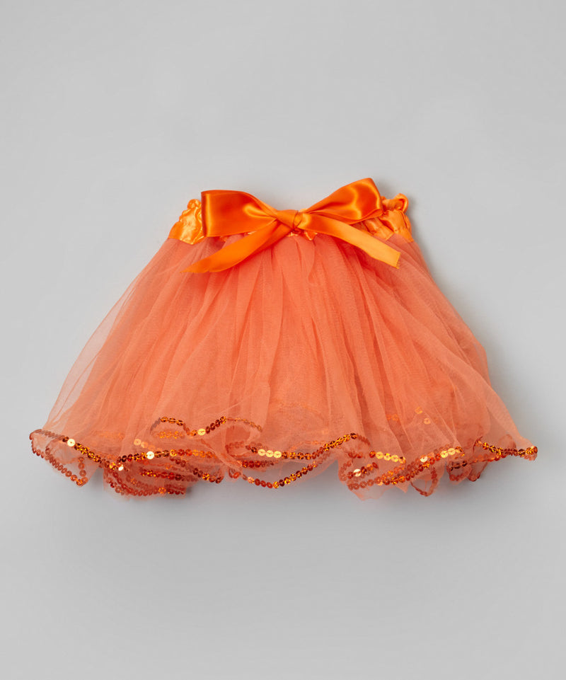 Orange Tutu With Sequin Trim