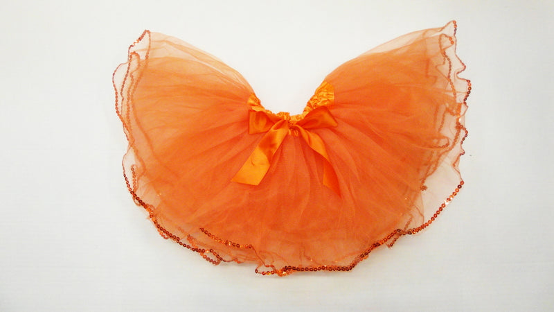 Orange Tutu With Sequin Trim