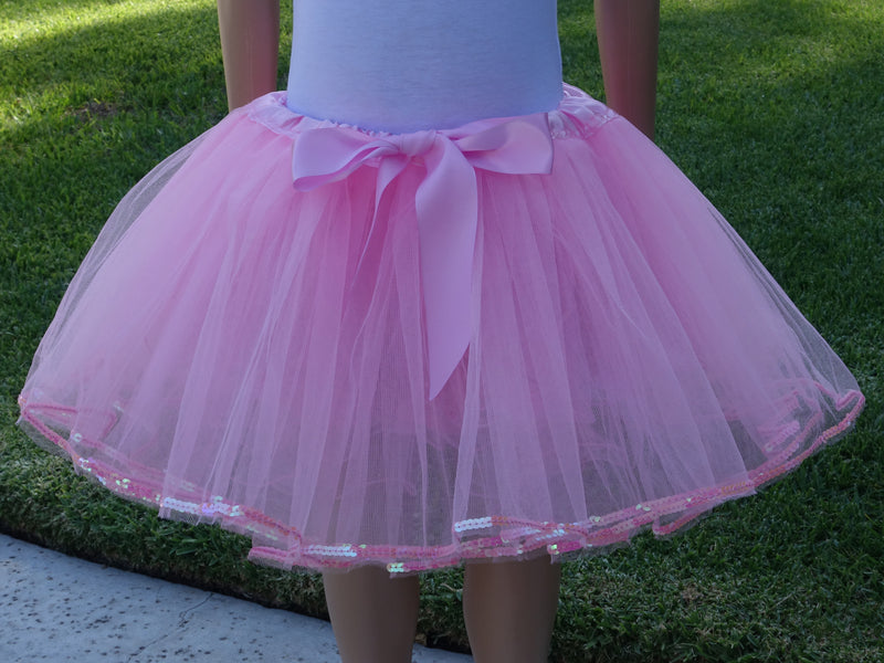 Light Pink Tutu With Sequin Trim