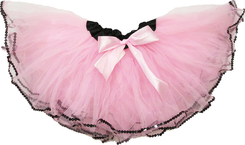 Light Pink Tutu With Black Sequin Trim