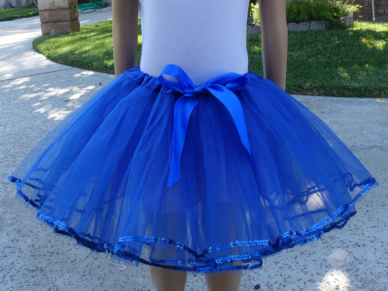 Royal Blue Tutu With Sequin Trim