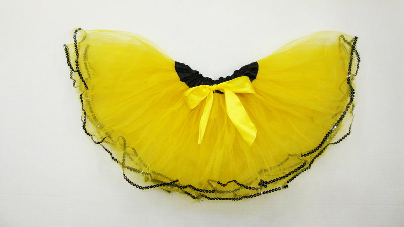 Yellow Tutu With Black Sequin Trim