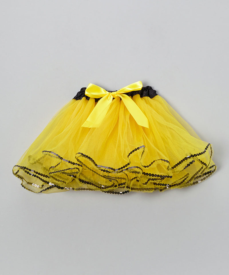 Yellow Tutu With Black Sequin Trim