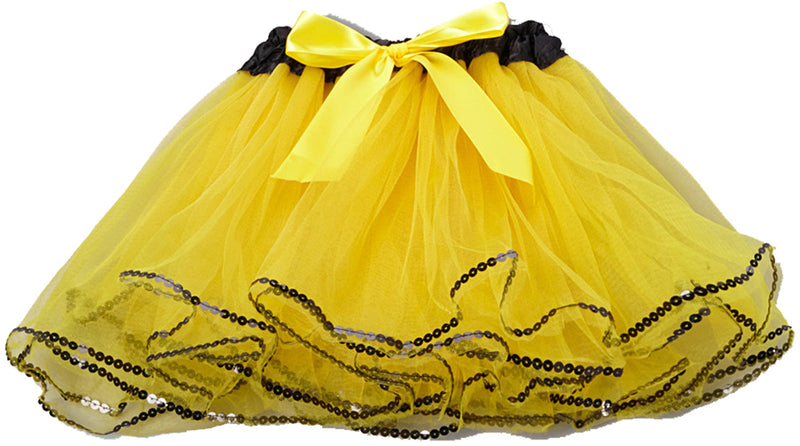 Yellow Tutu With Black Sequin Trim