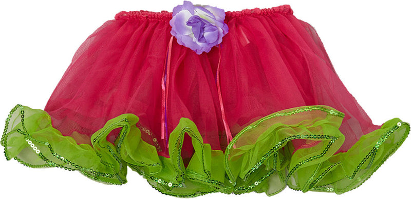 Hot Pink Tutu With Green Sequin Trim