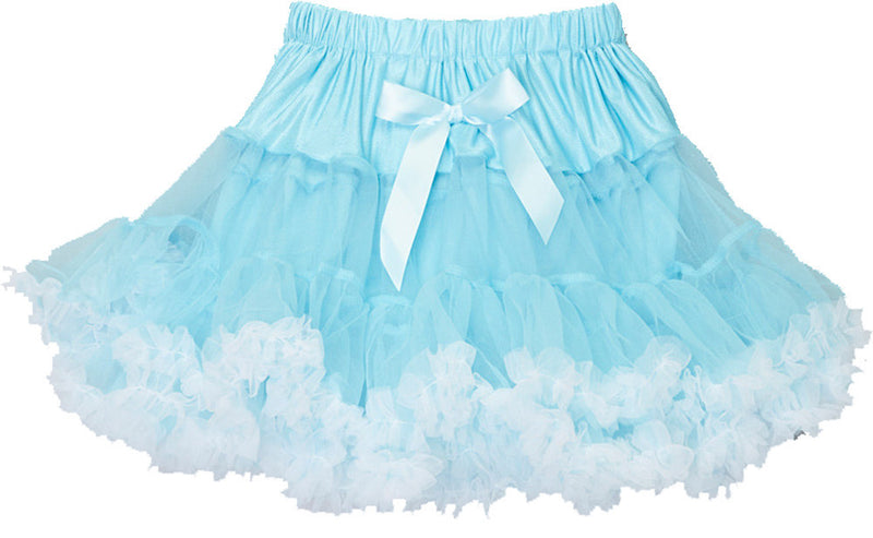 Baby Blue With White Trim Petti Skirt