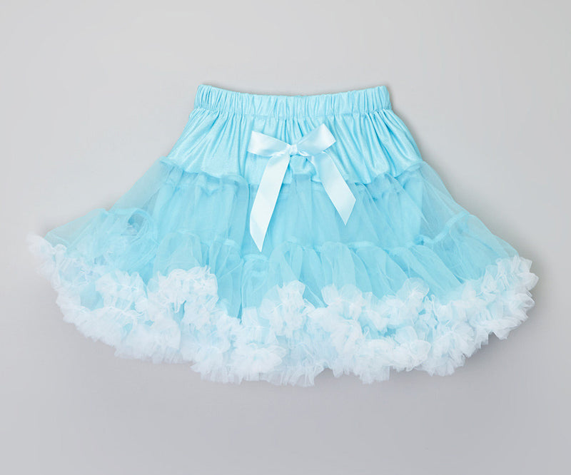 Baby Blue With White Trim Petti Skirt