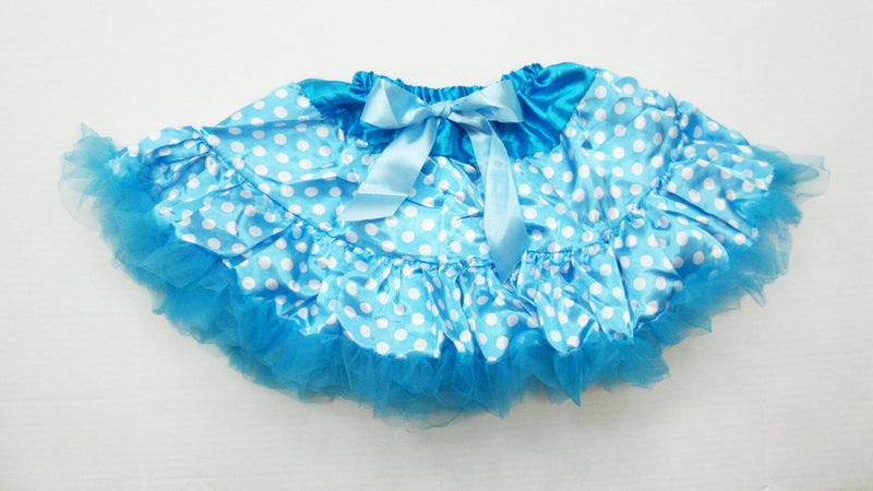 Blue White Polka-Dot Satin Tutu
