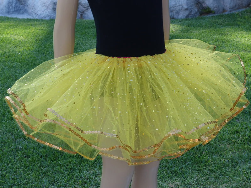 Yellow Glitter Reversible Tutu