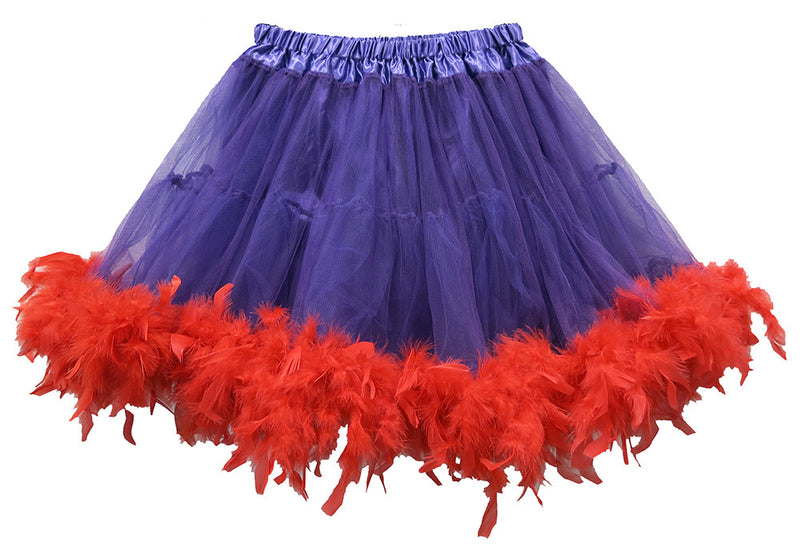 Purple Red Feather Adult Tutu