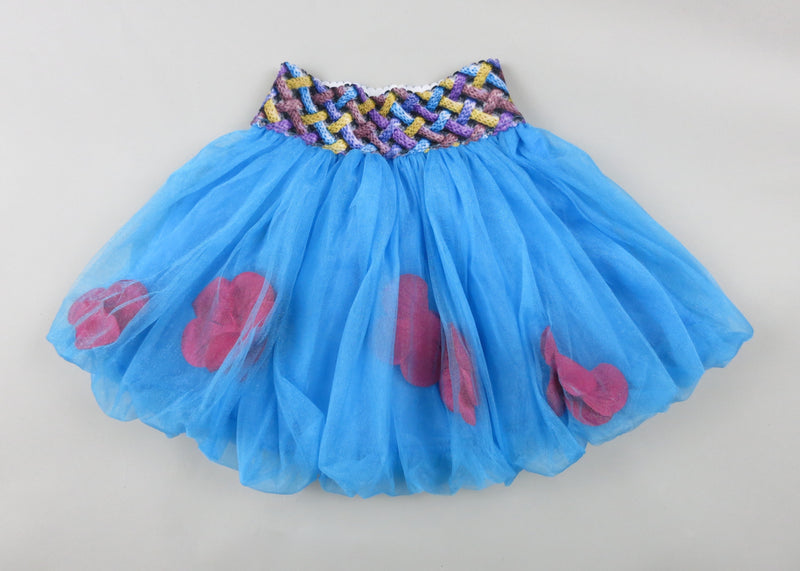 Blue Bubble Skirt With Hot Pink Petal