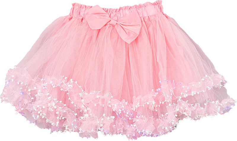 Pink Floral Trim  Tutu Skirt