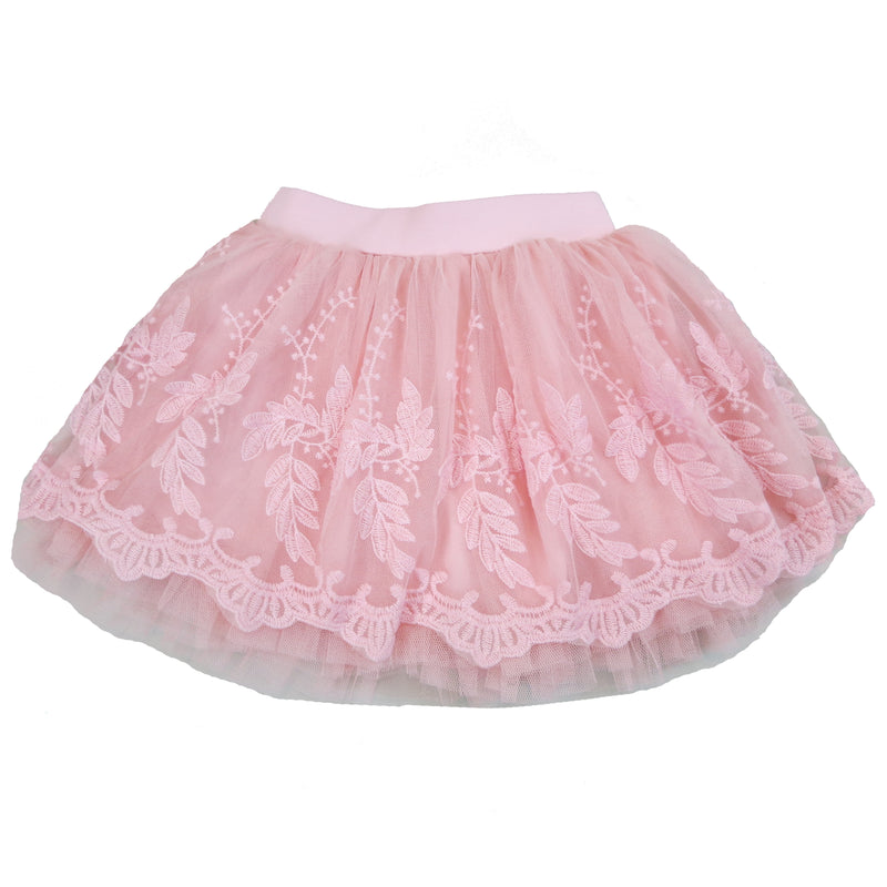 Coral Pink Lace Tutu Skirt Cotton Underneath