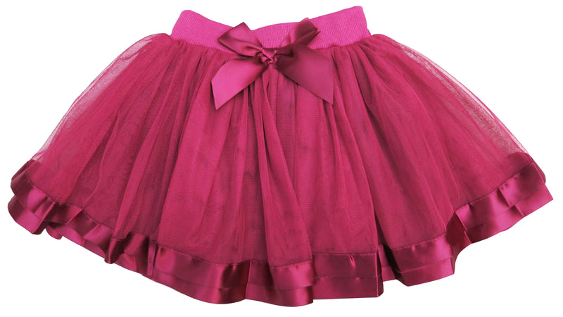 Burgundy Ribbon Trim  Tutu Skirt