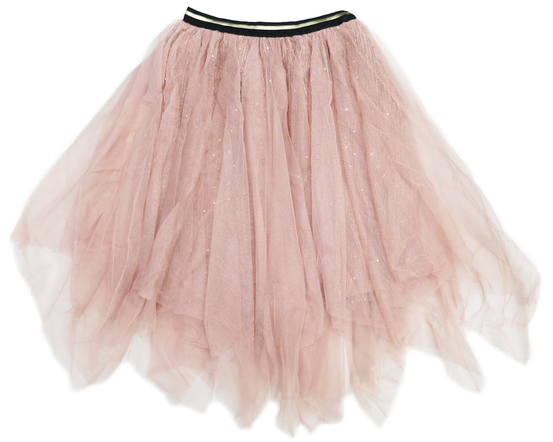 Peach Glitter Uneven Cut Tutu Skirt