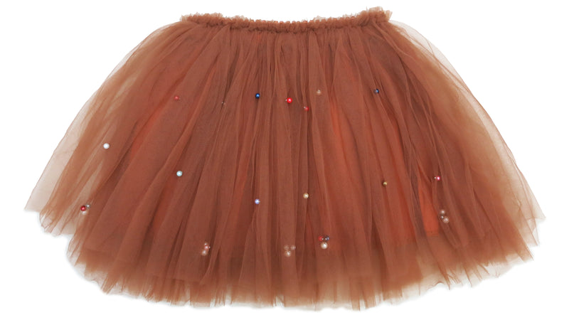 Brown Rainbow Pearl Tutu Skirt
