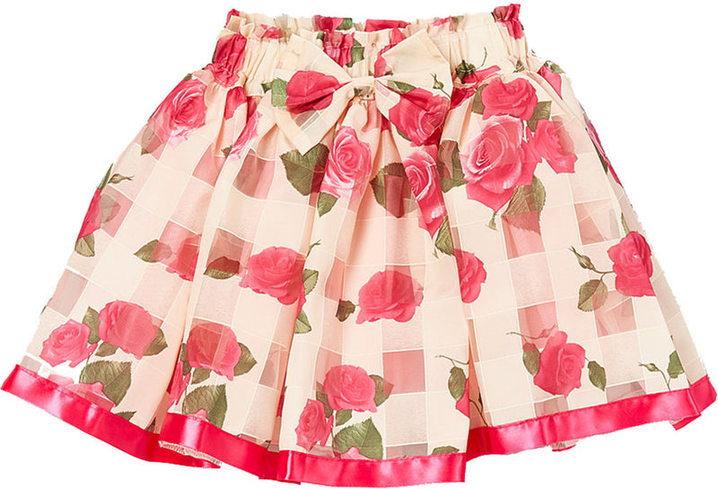 Hot Pink Ribbon Rose Chiffon Tutu Skirt